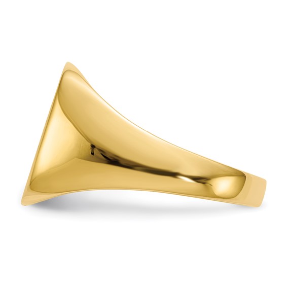 18k 15.0x13.5mm Closed Back Men's Signet Ring