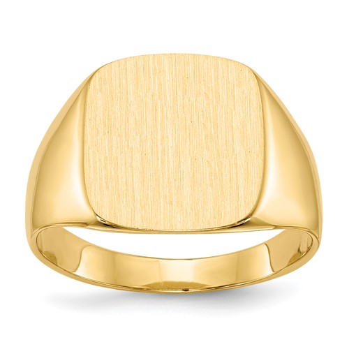 10ky 15.0x13.5mm Closed Back Men's Signet Ring