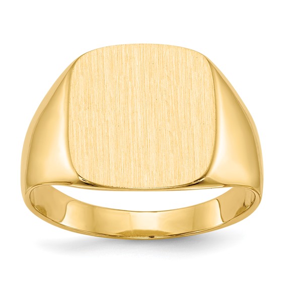 18k 15.0x13.5mm Closed Back Men's Signet Ring