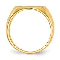 14K Yellow Gold 15.5x 14.0mm Cushion Closed Back Mens Signet Ring view 2