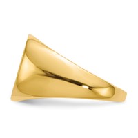 14K Yellow Gold 15.5x 14.0mm Cushion Closed Back Mens Signet Ring view 3