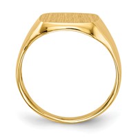 14K Yellow Gold 10.0x10.0mm Cushion Open Back Signet Ring view 2