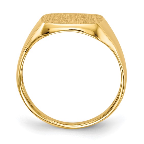 Gold Polished Square Closed Back Signet Rings