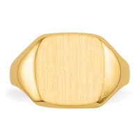 14K Yellow Gold 10.0x10.0mm Cushion Open Back Signet Ring view 4
