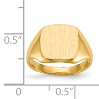 14K Yellow Gold 10.0x10.0mm Cushion Open Back Signet Ring view 5