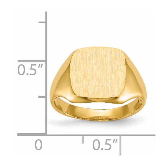Gold Polished Square Closed Back Signet Rings