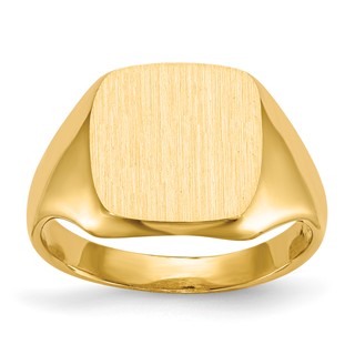 Gold Polished Square Closed Back Signet Rings