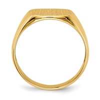 14K Yellow Gold 12.5x12.5mm Cushion Open Back Mens Signet Ring view 2