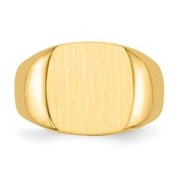 14K Yellow Gold 12.5x12.5mm Cushion Open Back Mens Signet Ring view 4