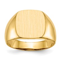 14K Yellow Gold 12.5x12.5mm Cushion Open Back Mens Signet Ring view 1