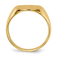 14K Yellow Gold 13.5x 15.0mm Cushion Open Back Mens Signet Ring view 2