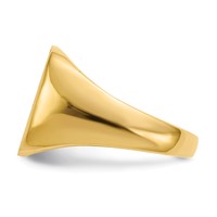 14K Yellow Gold 13.5x 15.0mm Cushion Open Back Mens Signet Ring view 3