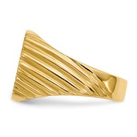 14K Yellow Gold 13.5x 13.5mm Cushion Open Back Mens Signet Ring view 3