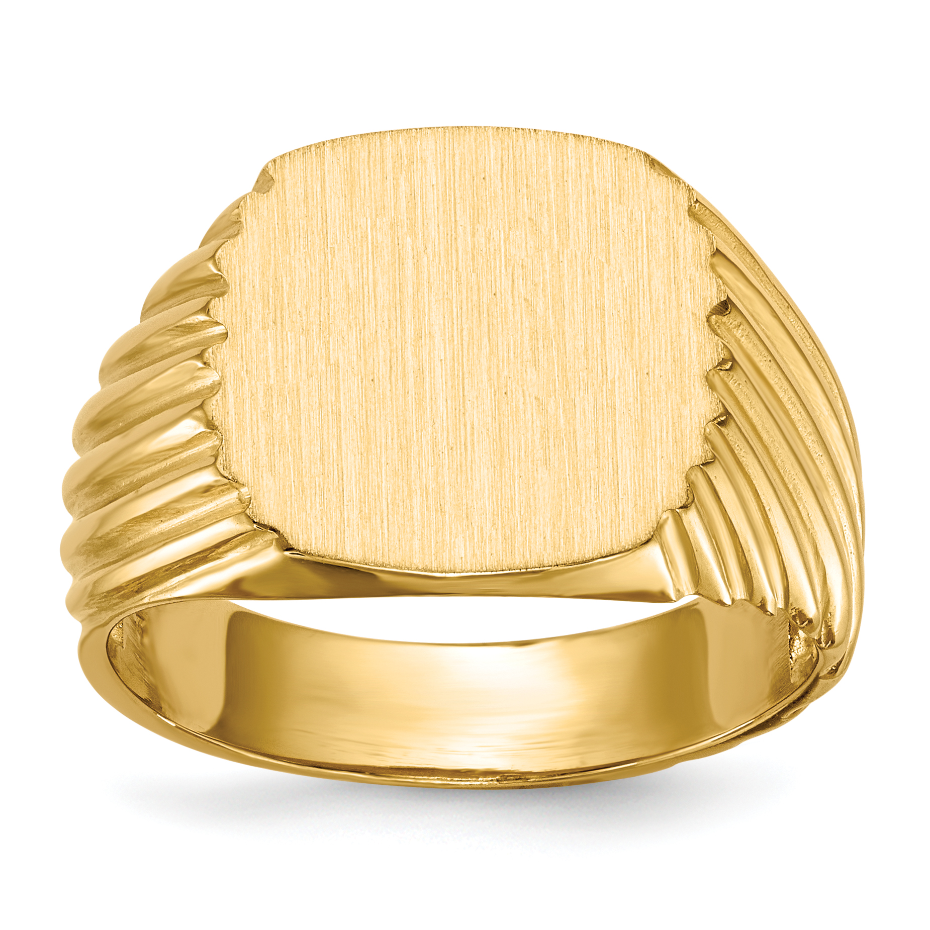 14k 13.5x13.5 Open Back Mens Signet Ring (RS324)