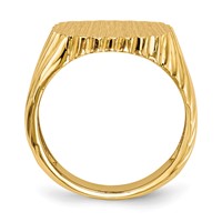 14K Yellow Gold 16.5x18.0mm Cushion Open Back Mens Signet Ring view 2