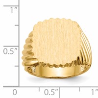 14K Yellow Gold 16.5x18.0mm Cushion Open Back Mens Signet Ring view 5