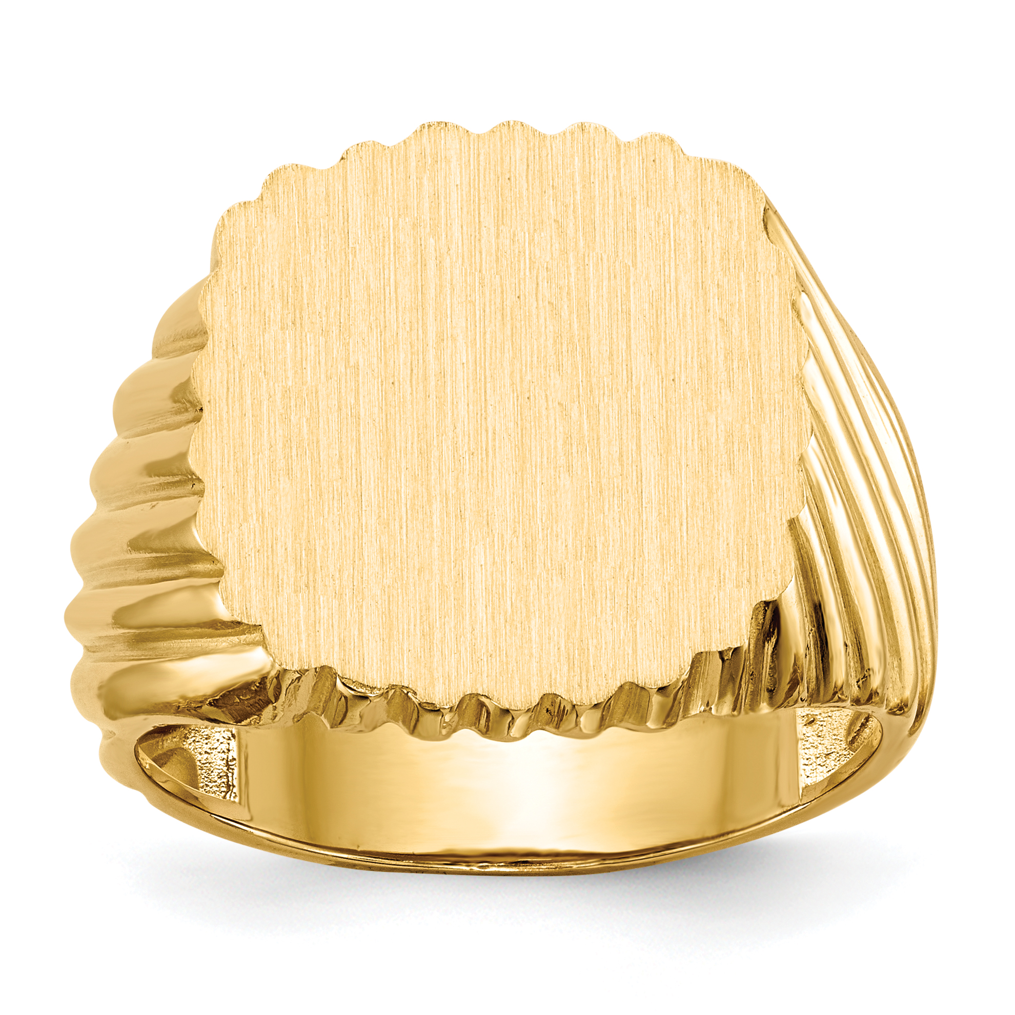 14k 16.5x18.0mm Open Back Mens Signet Ring (RS326)