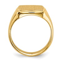 14K Yellow Gold 13.0x14.5mm Rectangle Closed Back Mens Signet Ring view 2