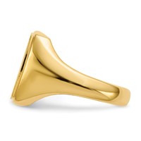 14K Yellow Gold 13.0x14.5mm Rectangle Closed Back Mens Signet Ring view 3