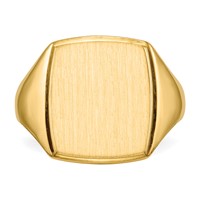 14K Yellow Gold 13.0x14.5mm Rectangle Closed Back Mens Signet Ring view 4