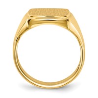 14K Yellow Gold 13.0x 14.5mm Rectangle Open Back Mens Signet Ring view 2
