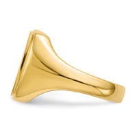14K Yellow Gold 13.0x 14.5mm Rectangle Open Back Mens Signet Ring view 3