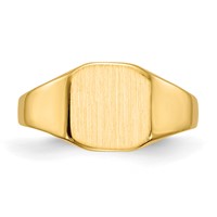 14K Yellow Gold 8.5x8.5mm Octagon Closed Back Signet Ring view 4