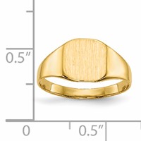 14K Yellow Gold 8.5x8.5mm Octagon Closed Back Signet Ring view 5