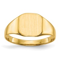 14K Yellow Gold 8.5x8.5mm Octagon Closed Back Signet Ring view 1