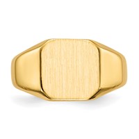 14K Yellow Gold 9.5x 9.5mm Octagon Closed Back Signet Ring view 4