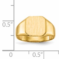 14K Yellow Gold 9.5x 9.5mm Octagon Closed Back Signet Ring view 5