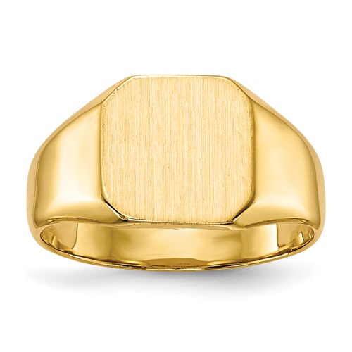 14K Yellow Gold 9.5x 9.5mm Octagon Closed Back Signet Ring