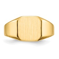14K Yellow Gold 11.0x 11.0mm Octagon Closed Back Mens Signet Ring view 4