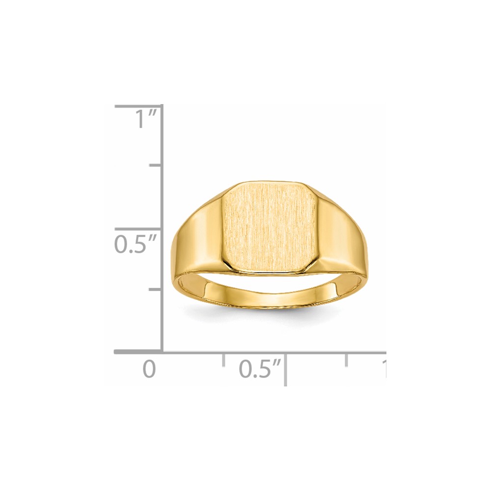 14k 11.0x11.0mm Closed Back Mens Signet Ring (RS331)