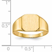 14K Yellow Gold 11.0x 11.0mm Octagon Closed Back Mens Signet Ring view 5
