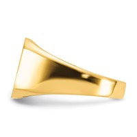 14K Yellow Gold 13.0x 12.0mm Octagon Closed Back Mens Signet Ring view 3
