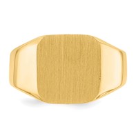 14K Yellow Gold 13.0x 12.0mm Octagon Closed Back Mens Signet Ring view 4