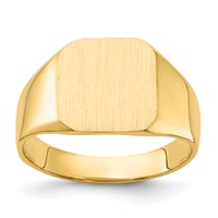 14K Yellow Gold 13.0x 12.0mm Octagon Closed Back Mens Signet Ring view 1