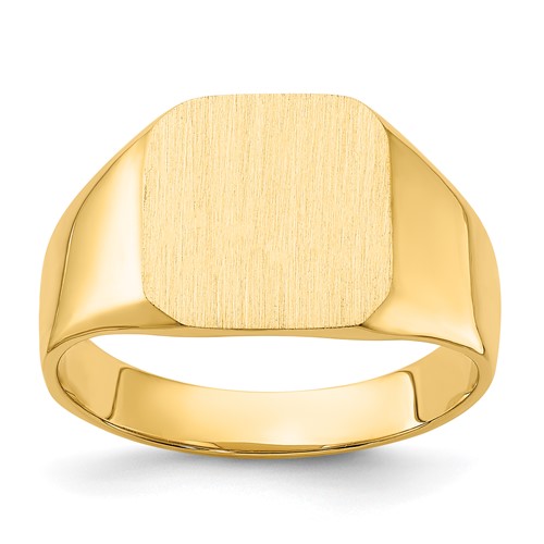 14k 13.0x12.0mm Closed Back Mens Signet Ring