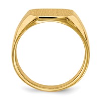 14K Yellow Gold 13.0x 15.5mm Octagon Closed Back Mens Signet Ring view 2