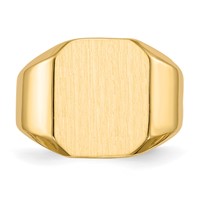 14K Yellow Gold 13.0x 15.5mm Octagon Closed Back Mens Signet Ring view 4