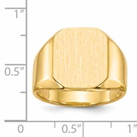 14K Yellow Gold 13.0x 15.5mm Octagon Closed Back Mens Signet Ring view 5