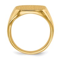 14K Yellow Gold 15.0x 17.0mm Octagon Closed Back Mens Signet Ring view 2