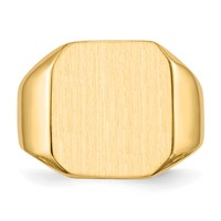 14K Yellow Gold 15.0x 17.0mm Octagon Closed Back Mens Signet Ring view 4
