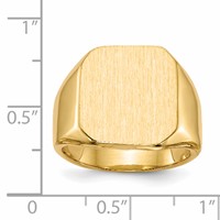 14K Yellow Gold 15.0x 17.0mm Octagon Closed Back Mens Signet Ring view 5