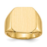 14K Yellow Gold 15.0x 17.0mm Octagon Closed Back Mens Signet Ring view 1