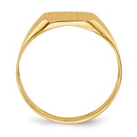 14K Yellow Gold 11.0x 11.0mm Octagon Open Back Mens Signet Ring view 2