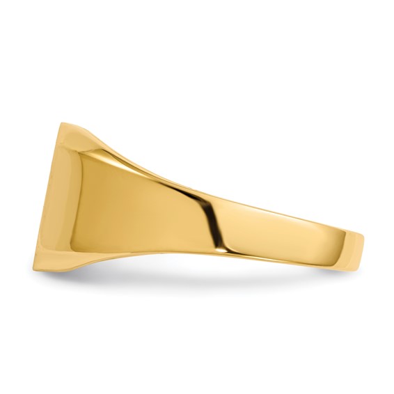 Gold Polished Octagonal Open Back Signet Ring