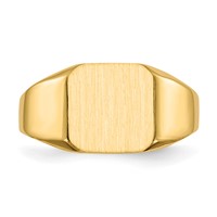 14K Yellow Gold 11.0x 11.0mm Octagon Open Back Mens Signet Ring view 4