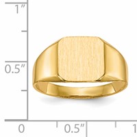 14K Yellow Gold 11.0x 11.0mm Octagon Open Back Mens Signet Ring view 5